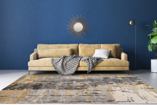 Padiro sinai grey blue gold design viszkóz szőnyeg 1
