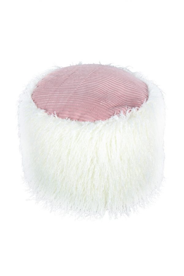 Bobtail white pink design puff 3