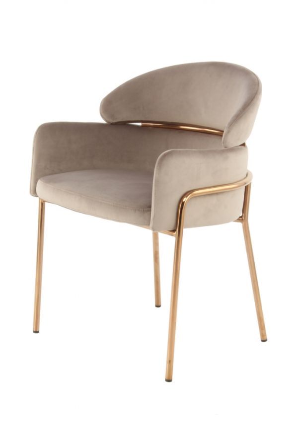 Corey taupe rosegold design szék
