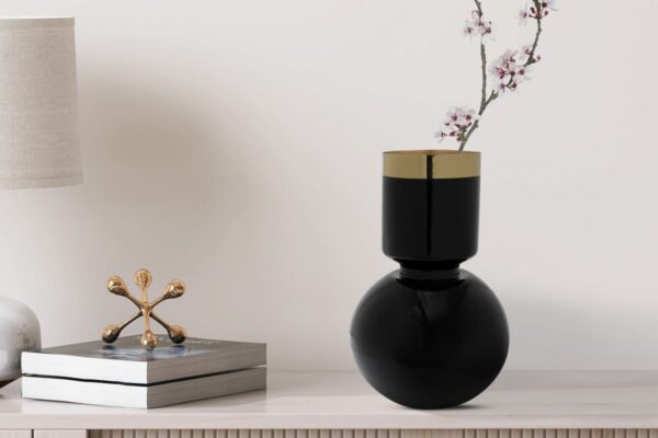 Art Deco 2125 fekete arany design váza 1